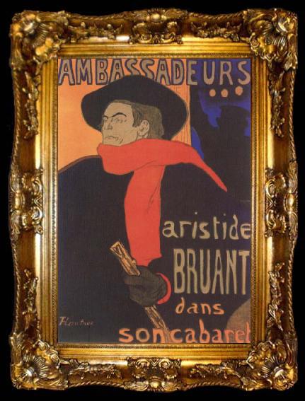 framed  Henri de toulouse-lautrec Aristide Bruant in his Cabaret, ta009-2